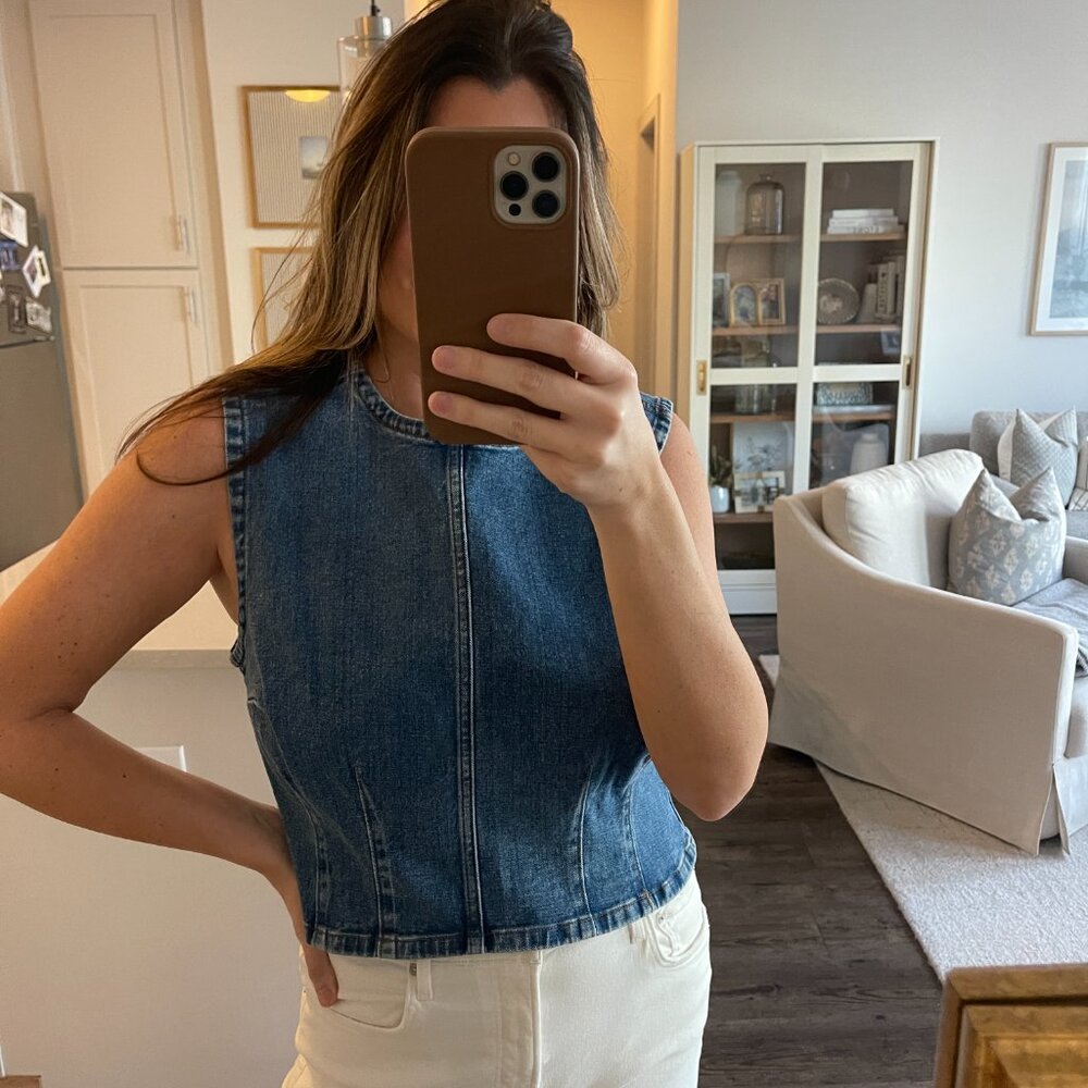 NWT - Abercrombie & Fitch Blue Denim Top - Size: Large - Picture 9 of 9
